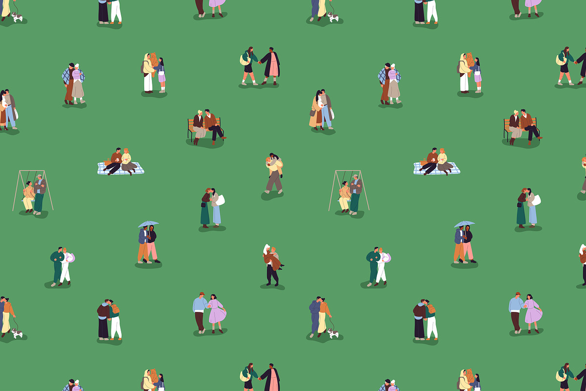 Love couples on date set, patterns, a Person Illustration by PaperTrident (Photo 4 of 6)