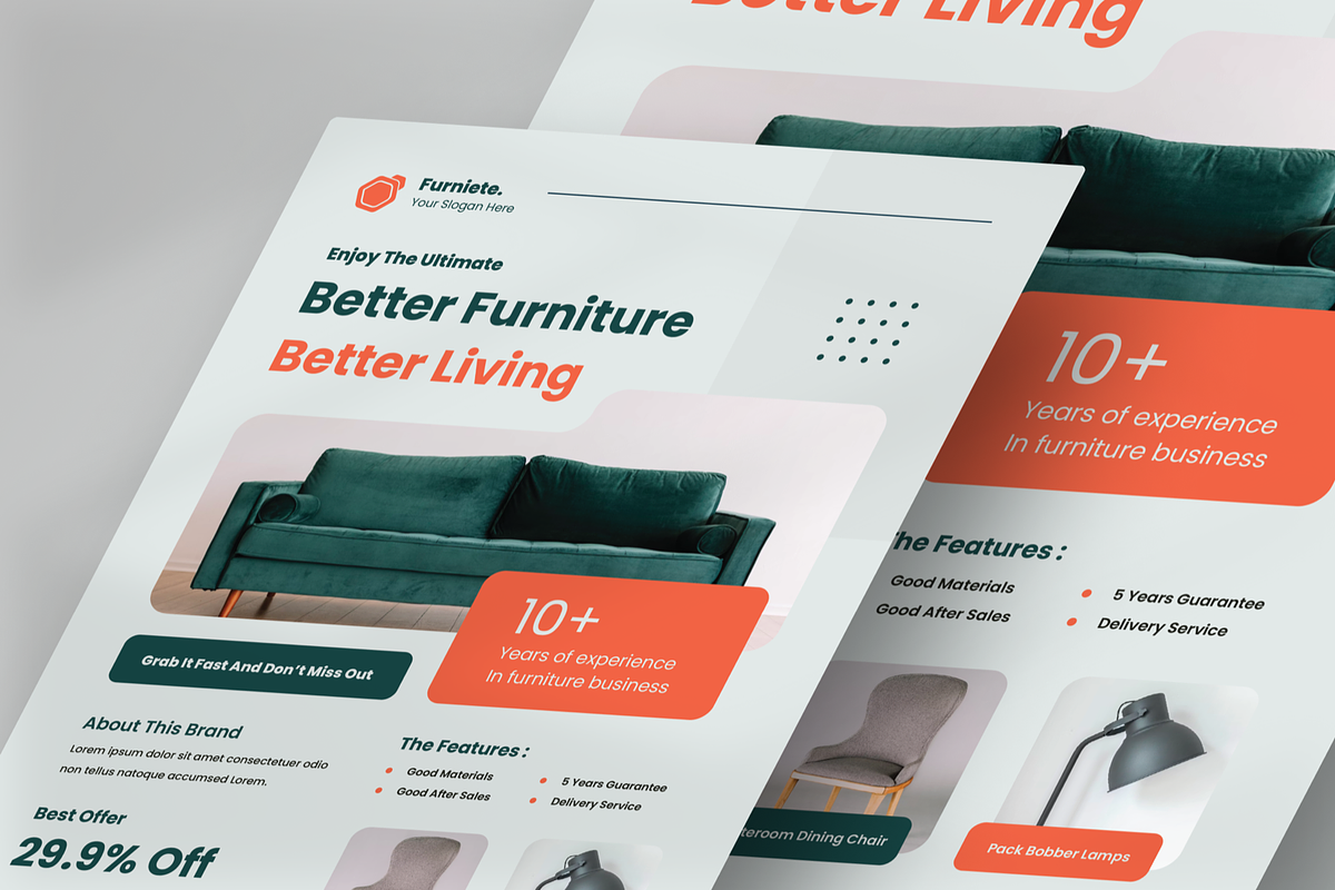 Furniete - Modern Furniture Flyer, a Flyer Template by SquidPixey (Photo 2 of 5)