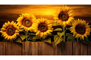 country rustic sunflowers ai, an Arts & Entertainment Photo by pikepicture