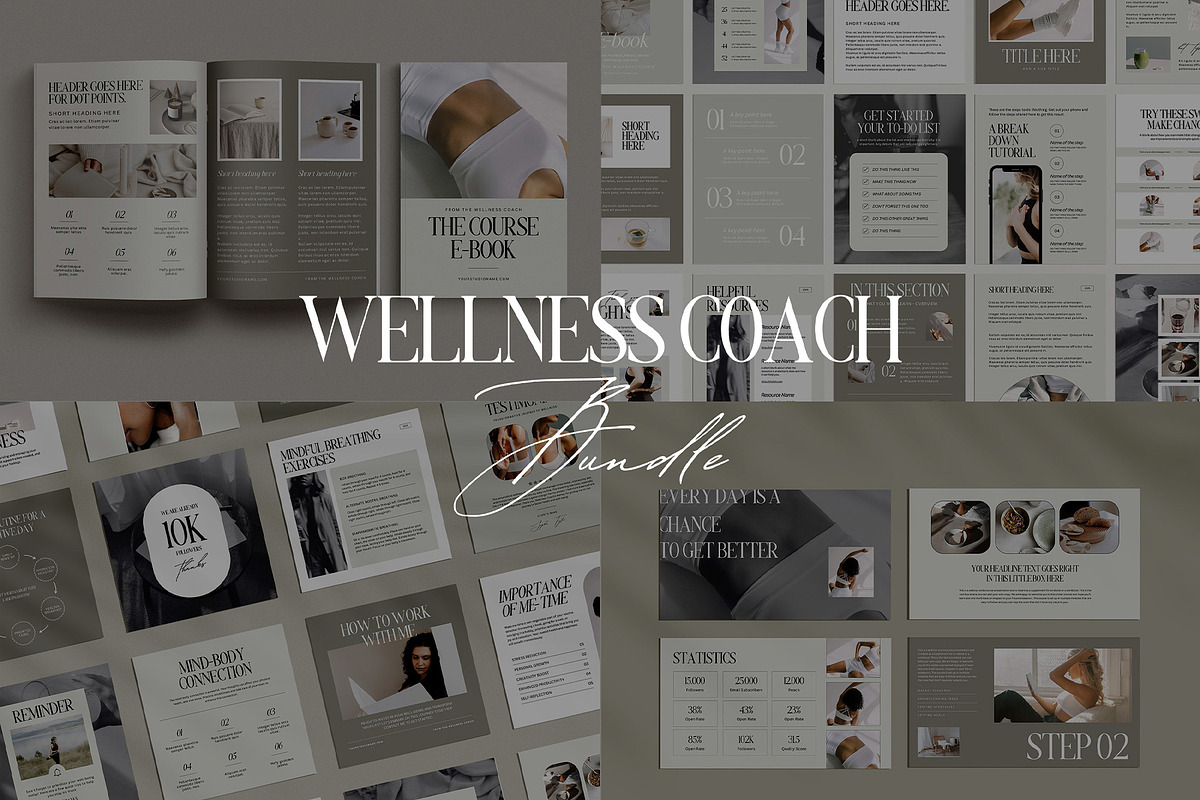 Wellness Coach Bundle Template, a Marketing Template by Amaré Creative (Photo 1 of 9)