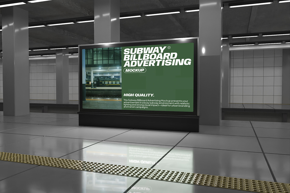 Subway Billboard Advertising Mockup, an Advertising Mockup by Unerispace (Photo 3 of 5)