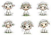 Whimsical Spring Lamb Clipart PNG, an Illustration by CreationArt (Thumbnail 5 of 7)