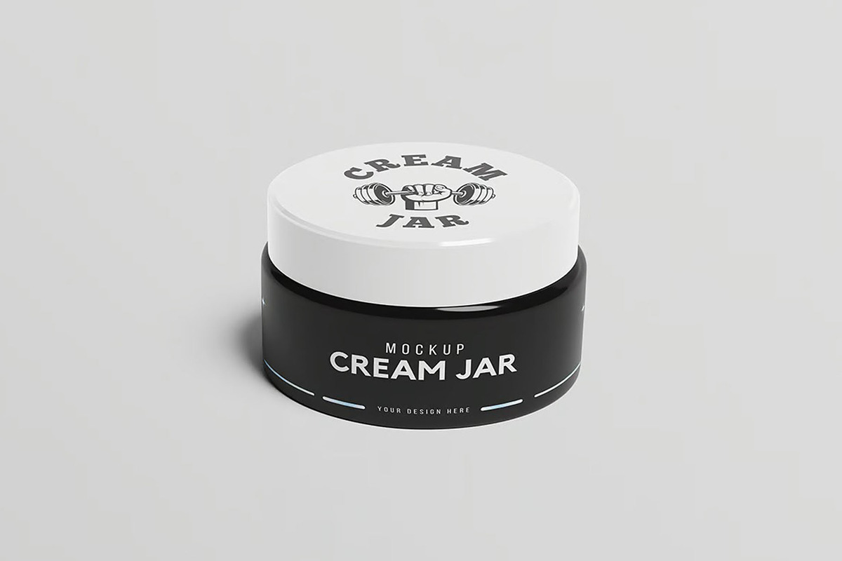 Cream Jar Mockup, a Packaging Mockup by Se٧enStudio (Photo 4 of 4)
