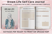 Dream Life Self-Care Journal, a Design Template by Book2bees (Thumbnail 1 of 4)