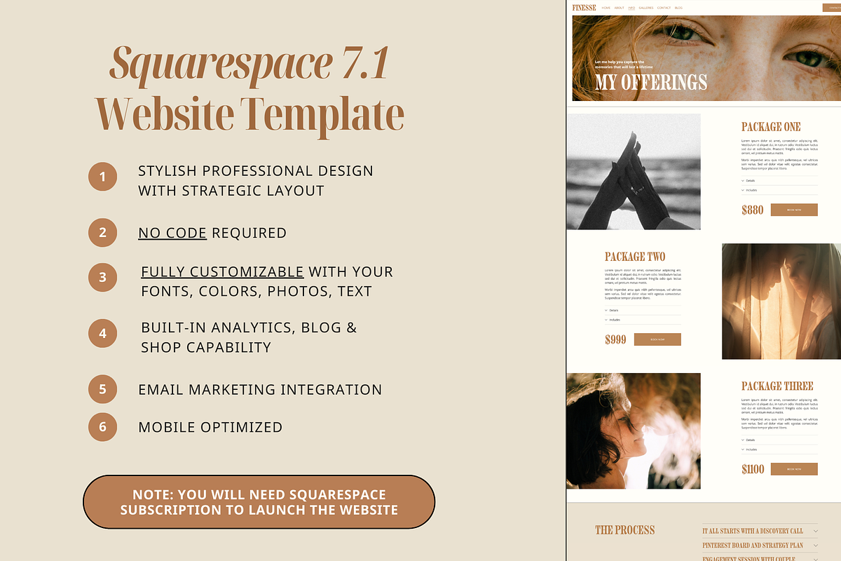 Photographer Squarespace Template, a Squarespace Template by Eden Origin Studio (Photo 7 of 11)