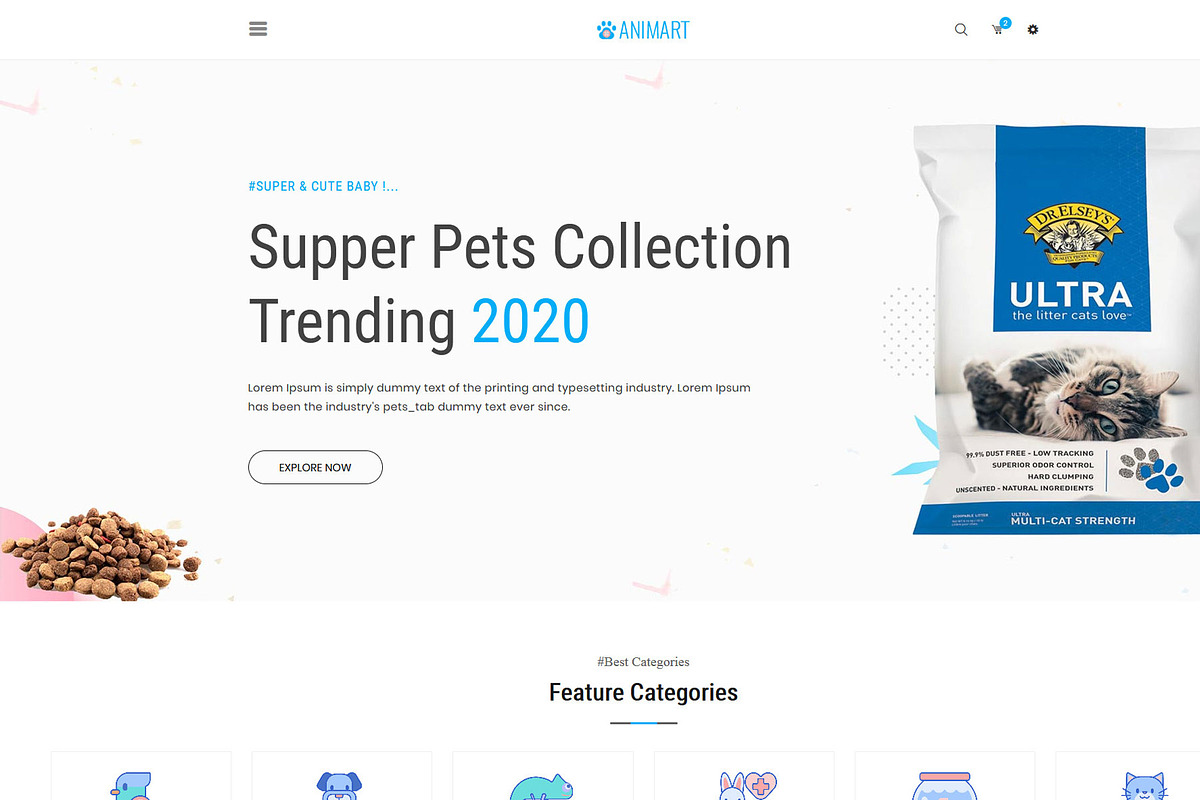 Animart - Pet shop & care template, a Bootstrap Template by techboot (Photo 2 of 7)