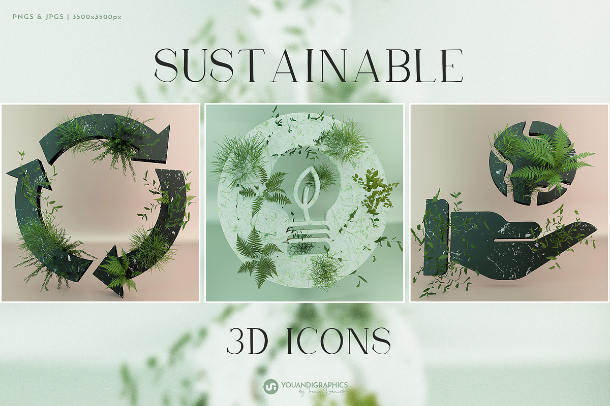 Sustainable 3D Icons, an Icon by Youandigraphics (Photo 1 of 16)