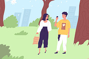 Couple walking in the city park, a Person Illustration by Good Studio (Thumbnail 2 of 3)