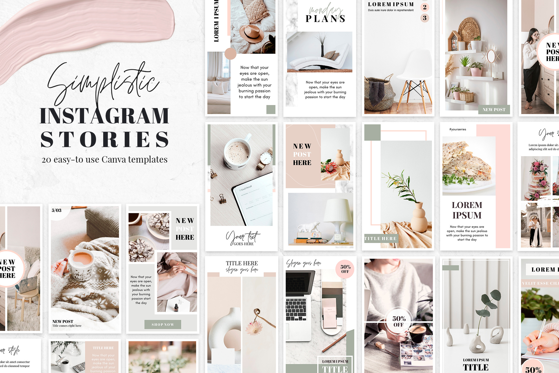 Simplistic Instagram Story Templates | Creative Market