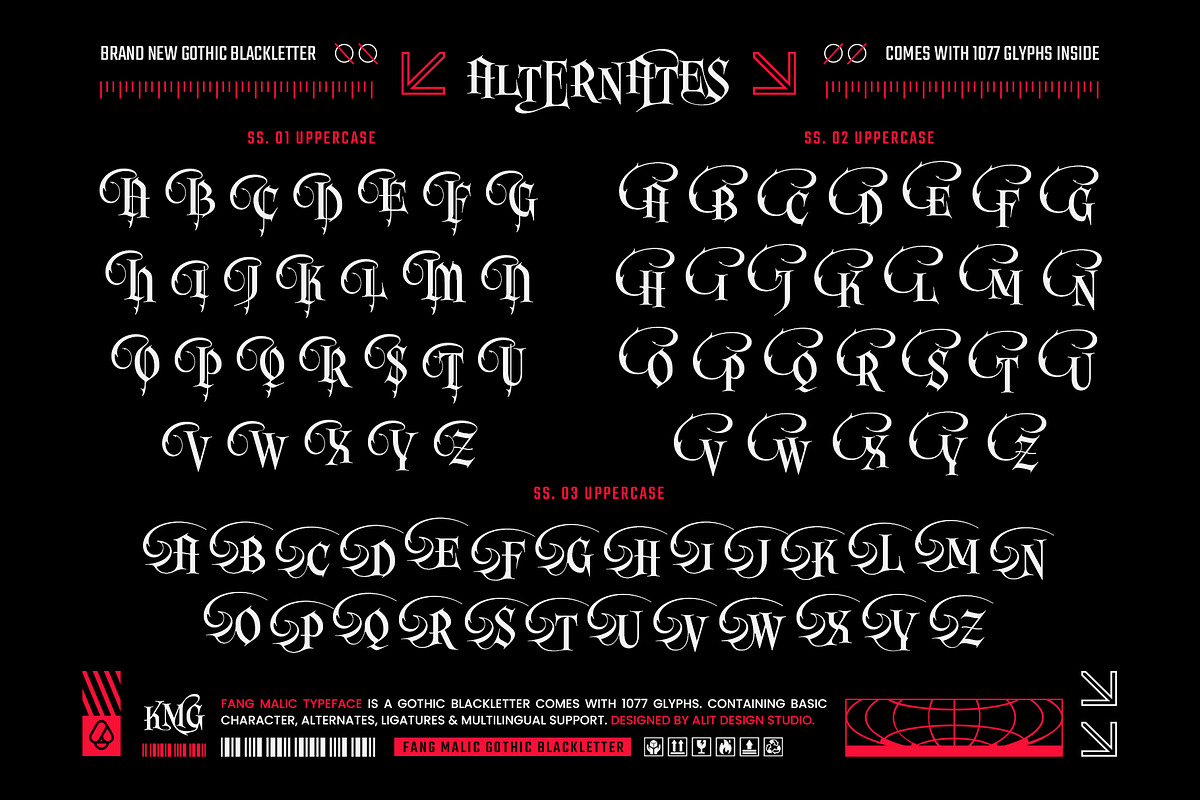 Fang Malic Typeface, a Blackletter Font by alit design (Photo 9 of 20)