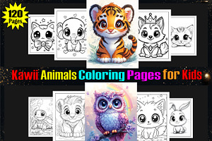 Kawii Animal Coloring Book for Kids, an Animal Illustration by Design Home