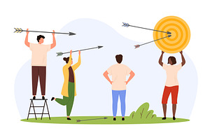 Success strategy to reach objective, a Person Illustration by Flashvector