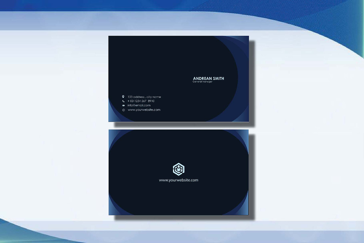 Business Card minimalist Dark blue, a Business Card Template by dulchaer29 (Photo 1 of 3)