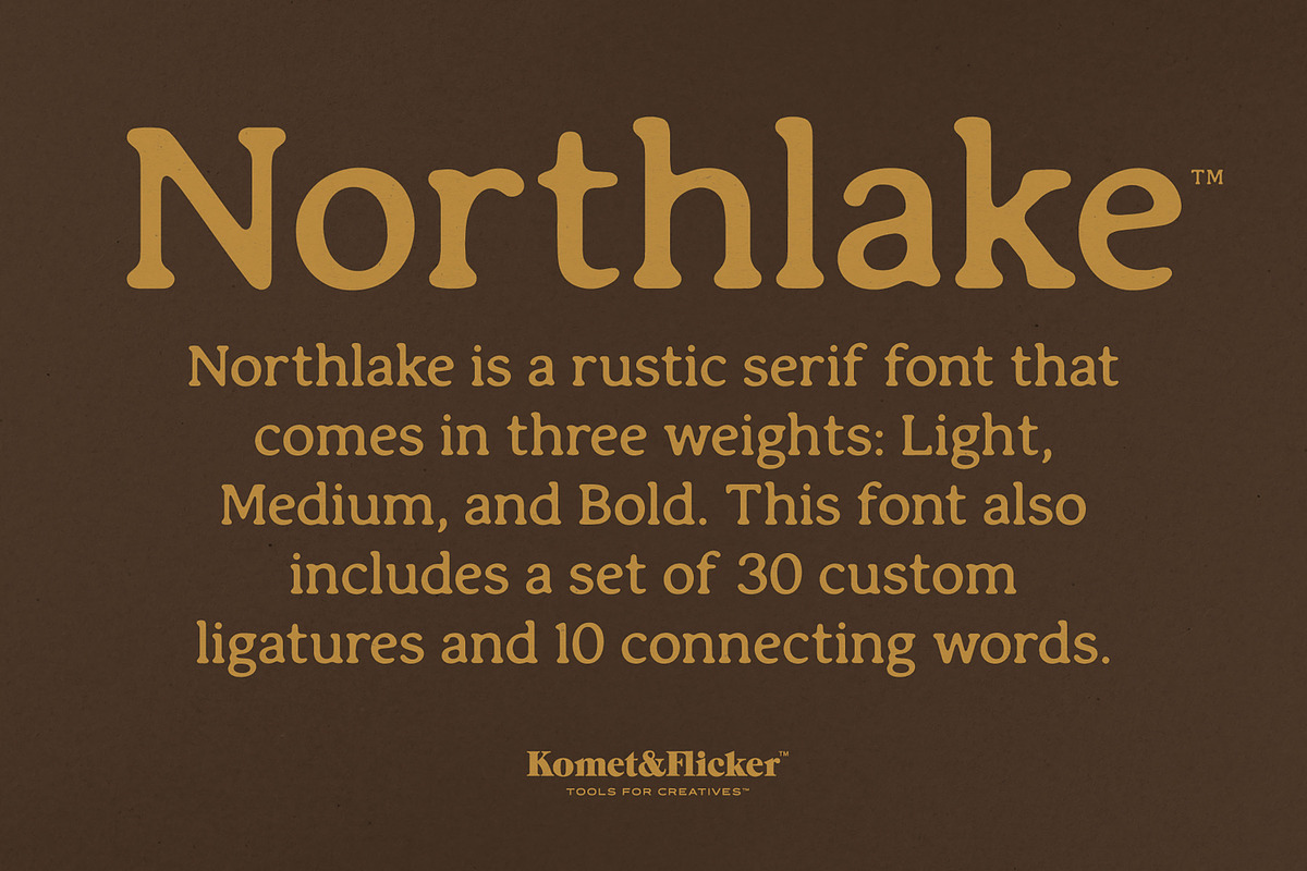 Northlake - A Rustic Serif Font, a Serif Font by Komet & Flicker (Photo 1 of 15)