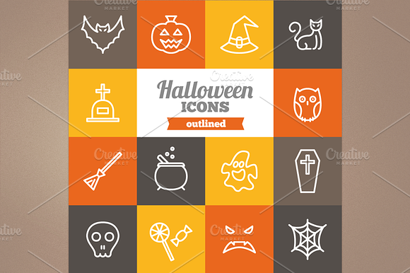 Outlined Halloween Icons