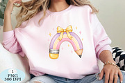 Pastel Rainbow Pencil with Bow PNG, a Seasonal Illustration by Daily.Designs (Thumbnail 3 of 5)