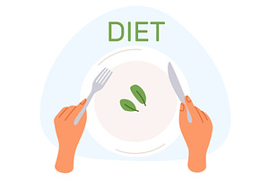 Womans hands with fork and knife, a Food Illustration by Vectorbuum