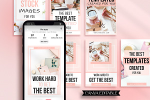 Editable Pinterest Canva Pins Temp