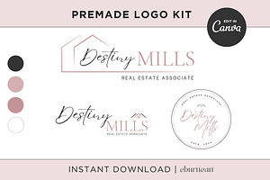 Real Estate Logo Template Kit Canva, a Branding & Logo Template by Studio Eburnean