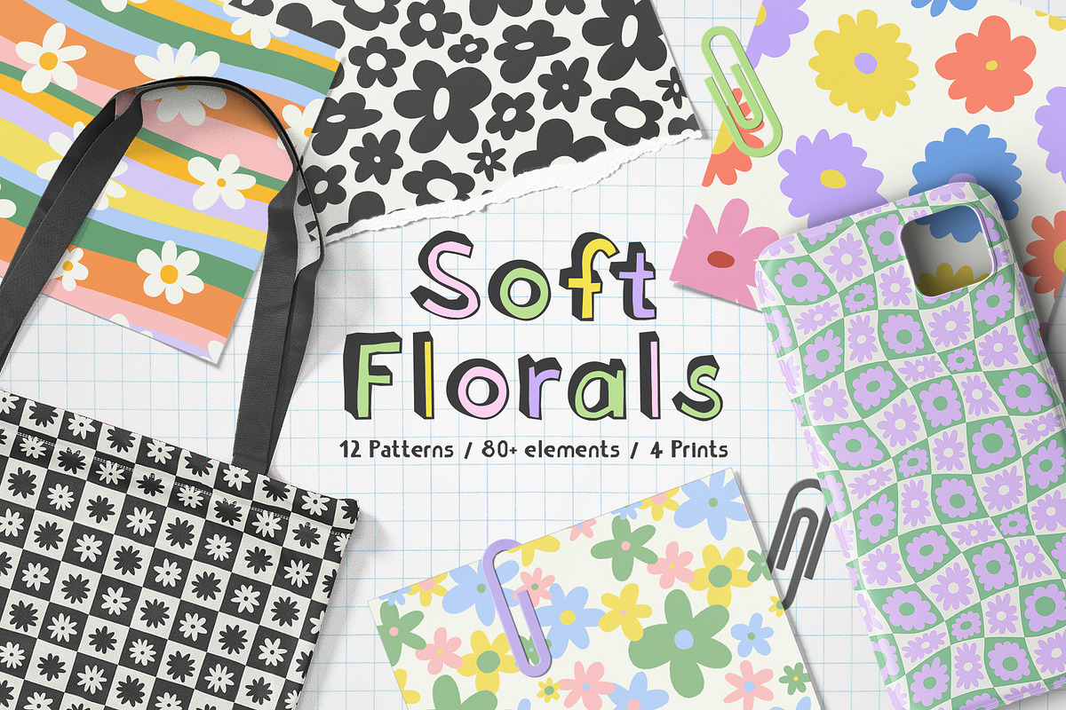 Soft Florals: Graphics + Patterns, a Pattern Graphic by Dedraw Studio (Photo 1 of 21)