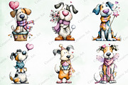 Valentine Quirky Dog Clipart Bundle, an Illustration by Creative Art (Thumbnail 2 of 10)