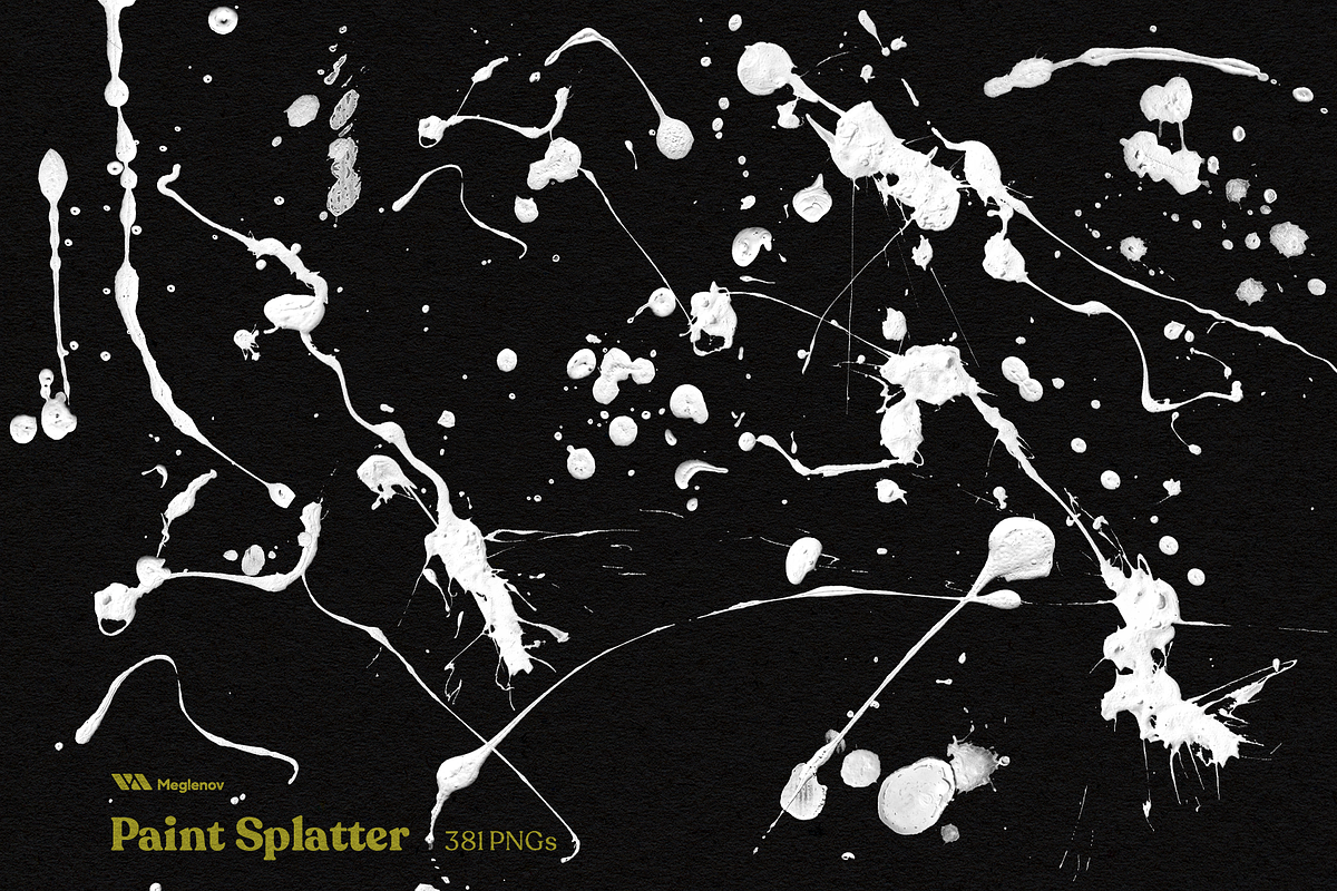 Paint Splatter [381 PNGs], a Texture Graphic by Meglenov (Photo 5 of 12)