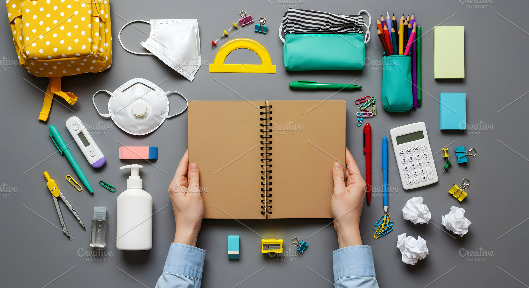 Student Holding Open Notebook Surrou, a Photo by Stock Shape