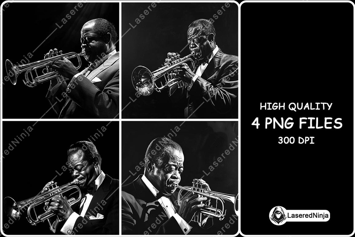 Louis Armstrong Playing Trumpet Jazz, a Background Graphic by LaseredNinja (Photo 1 of 7)