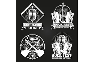 Music Festival Banners Set. Rock