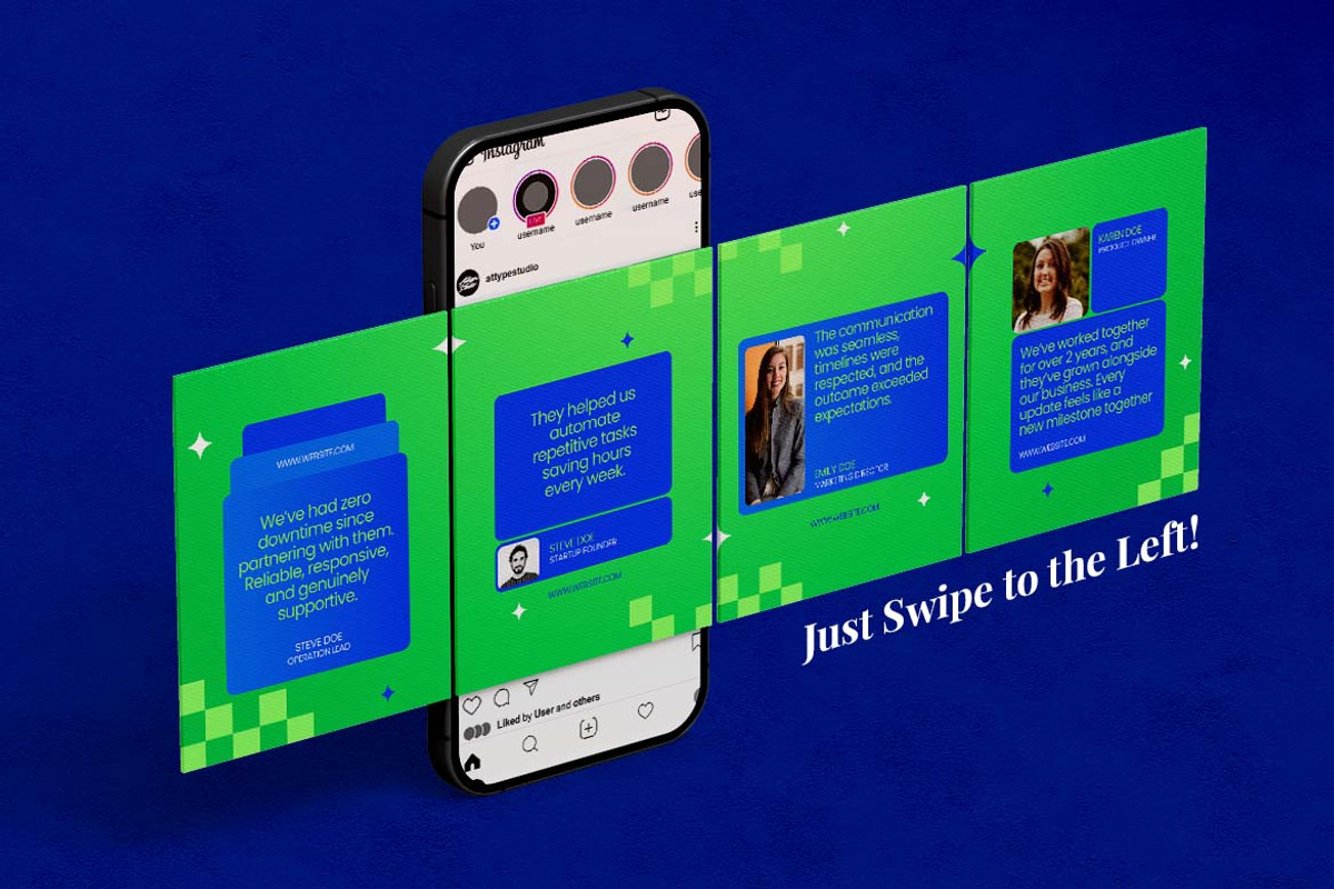 Customer Testimonial Instagram carou, a Social Media Template by Attype (Photo 5 of 5)