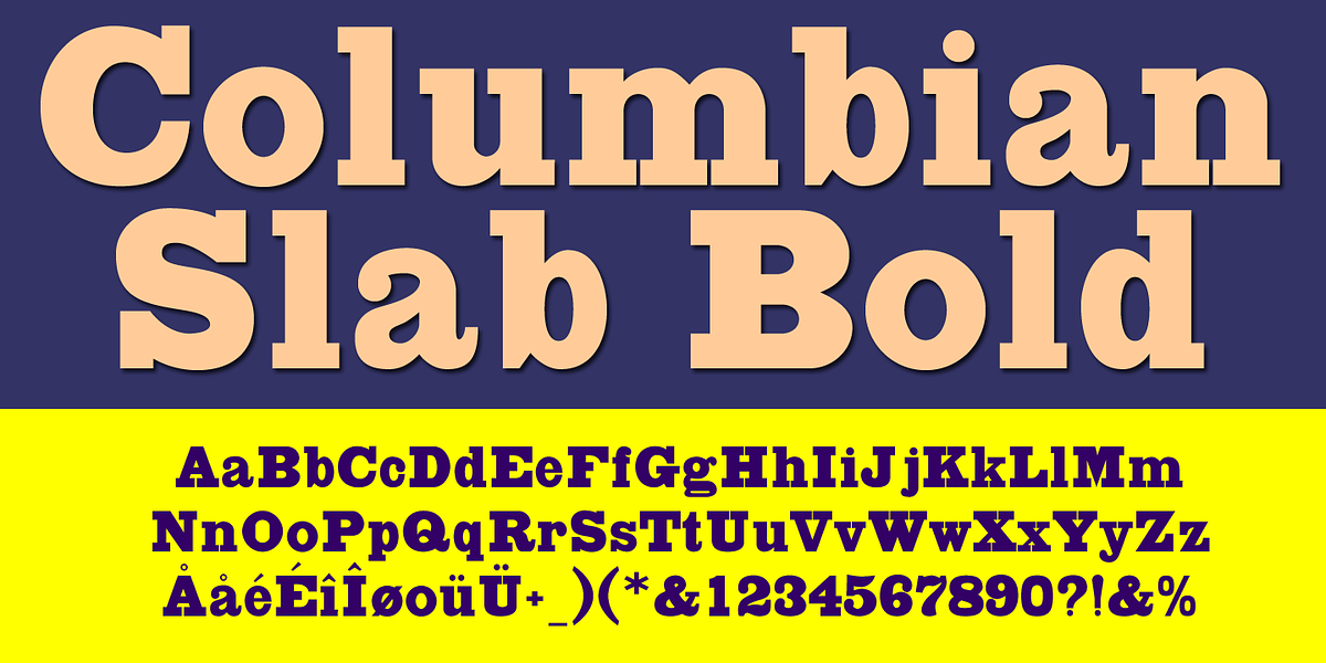 Columbian Slab, a Slab Serif Font by Wooden Type Fonts
