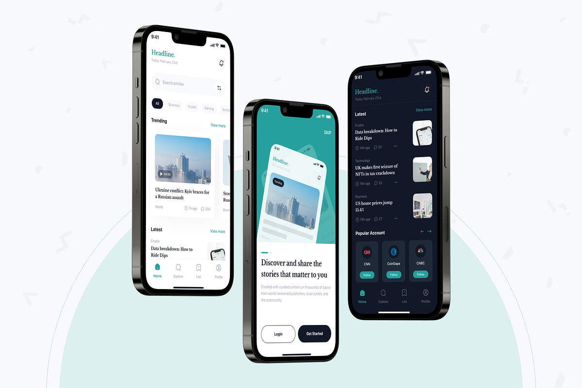 Headline - News App UI Kit, an UI Kit Template by Unpixel Design (Photo 3 of 5)