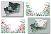 FLAMINGO & FLOWERS  tropical set, a Decorative Illustration by LenArt (Thumbnail 5 of 18)