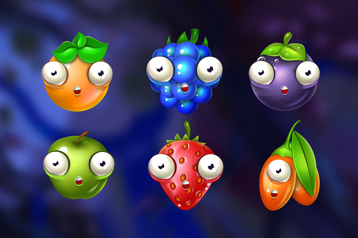 Set of Colorful Fruits, an Object Graphic by JUBO (Photo 3 of 5)