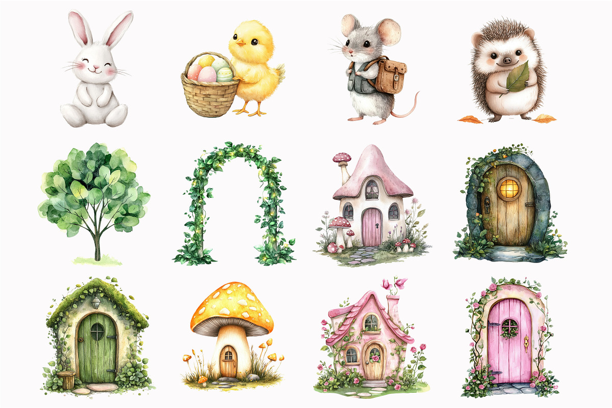 Little valley watercolor clipart, an Illustration by Design Market (Photo 3 of 5)