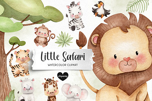 Safari Baby Animals Clipart, an Illustration by Gau Silva Studio