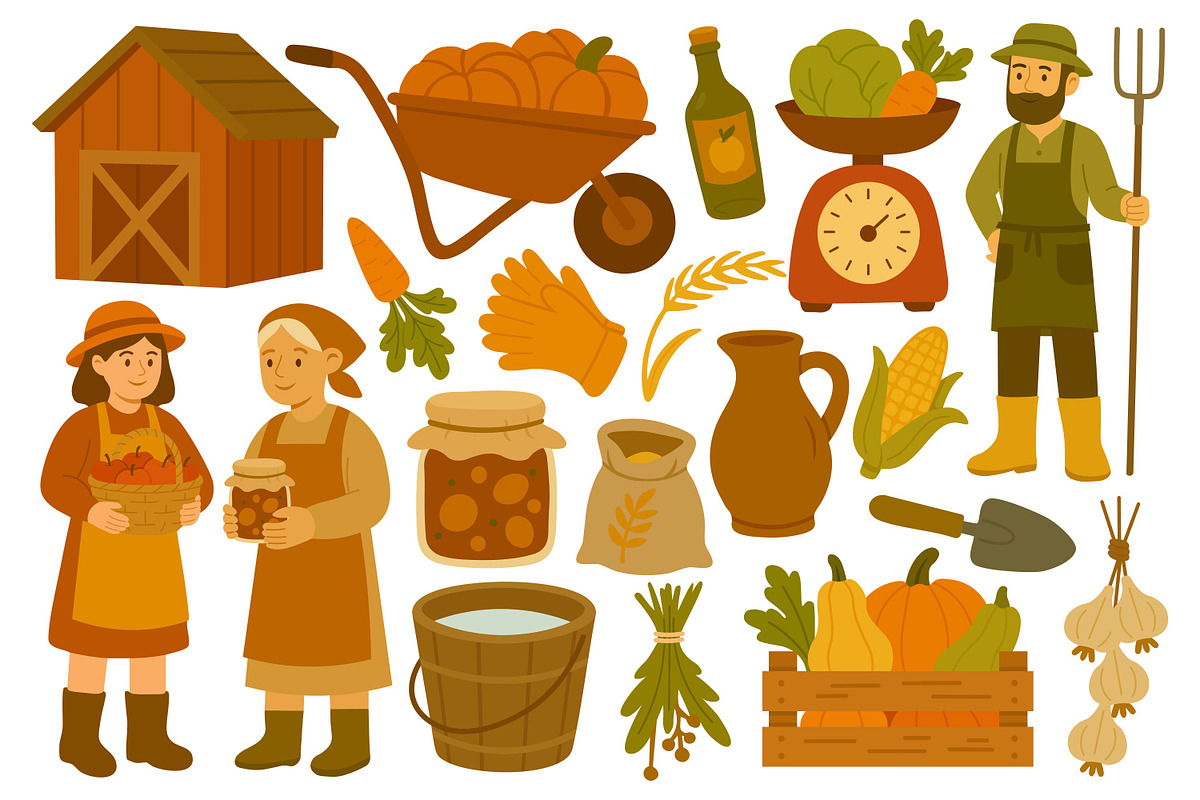 Harvest set, a Seasonal Illustration by ananastya (Photo 3 of 6)