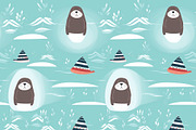 Cute walrus pattern, a Pattern Graphic by AlexandraTret (Thumbnail 1 of 3)