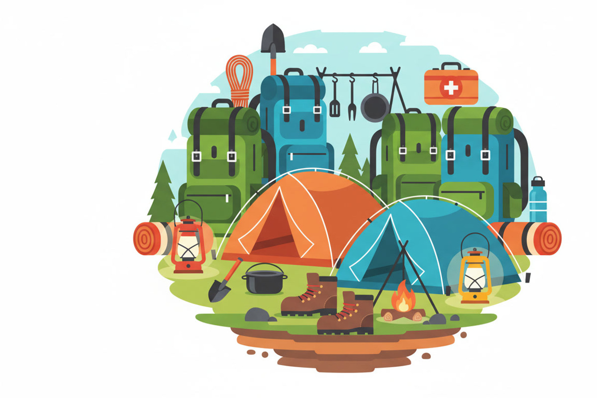21 Camping Gear Vector Set, an Object Graphic by adenpinkstore (Photo 3 of 9)