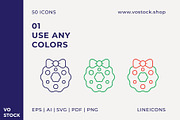 50 Christmas Icons, an Outline Icon by vo.stock (Thumbnail 3 of 6)