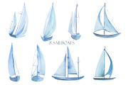 Sailboats seamless pattern, a Pattern Graphic by Love Watercolor Store (Thumbnail 6 of 6)