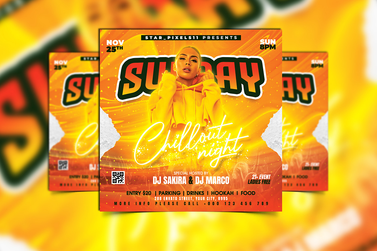 Sunday Chillout Night Event Flyer, a Flyer Template by FlyerPixles(SP11) (Photo 2 of 3)