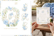 Hydrangea Lily Crest Watercolor Set, a Decorative Illustration by WonderWonder (Thumbnail 2 of 9)
