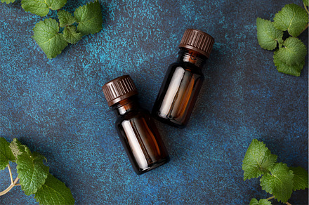 Mint essential oil containing oil, mint, and medicine, a Health & Medical Photo by natashamam