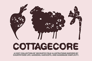 Cottagecore: 100 Farm & Garden Pack, a Decorative Illustration by Veyla