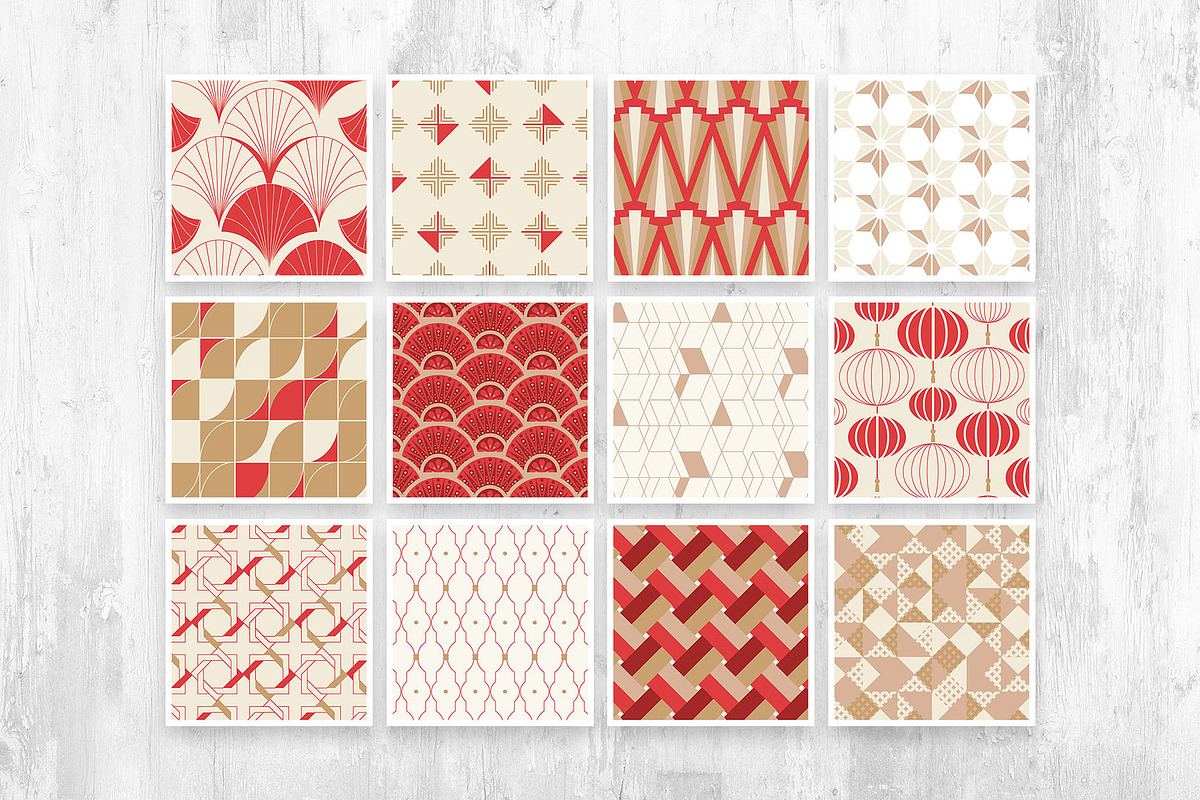 Asian Deco: Art Deco Patterns, a Pattern Graphic by AsianElements (Photo 16 of 18)