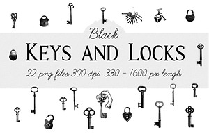 Keys and Padlocks (1 of 3, Black)