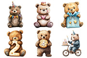 Birthday Teddy Bear Bundle, an Illustration by Daily.Designs (Thumbnail 3 of 5)