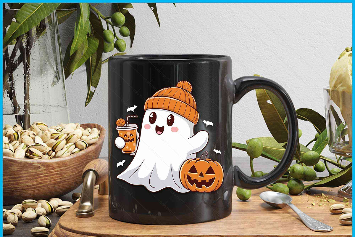 Ghost Drinking Pumpkin SVG PNG, an Object Graphic by Creativeusart (Photo 3 of 4)