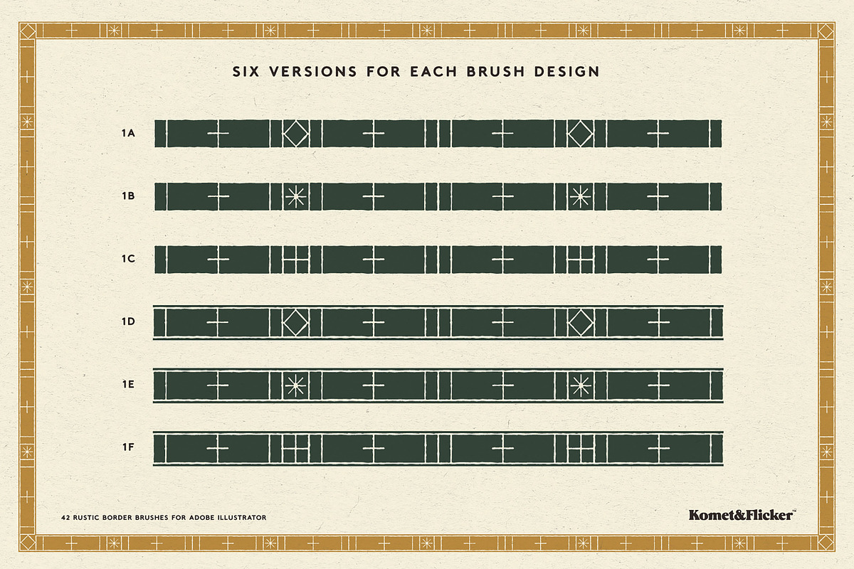 42 Rustic Border Brushes, a Brush Add-On by Komet & Flicker (Photo 3 of 6)